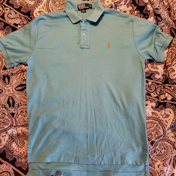 *2-for-$10* Ralph Lauren Polo, Teal w Orange Pony, size medium - Picture 2 of 5